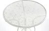 A white metal garden table with a decorative, perforated top. Produktbild-Vorschau