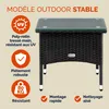 CASARIA® Table d’appoint en polyrotin noir 50x50x45cm Table Voir les images du produit 3