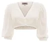 Dirndlbluse Erlabrunn Dreiviertelarm Puffarm ecru 34 Produktbild-Vorschau 3