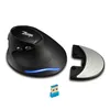 A black vertical mouse with a detachable silver palm rest and a USB dongle, displayed on a white background. Produktbild-Vorschau