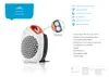 A product shot of a portable heater with accompanying marketing text and feature callouts. Produktbild-Vorschau