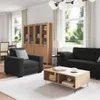 vidaXL 3-tlg. Sofagarnitur mit Kissen Schwarz Samt Produktbild-Vorschau 3