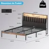 DEWINNER Cadre de lit 140 x 200 avec Sommier en métal, lit Voir les images du produit 2