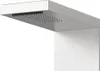 A close-up view of a modern shower head and part of the shower arm, against a white background. Podgląd zdjęcia produktu