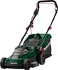 A green electric lawnmower with black and red accents, shown from a front-diagonal angle against a white background. Produktbild-Vorschau
