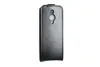 A black flip cover case for a smartphone is shown against a white background. Náhľad obrázku produktu