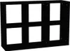 A black cube shelf unit with six square compartments. Produktbild-Vorschau