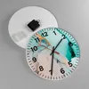 Wanduhr - Rund - Glasuhr - Marmor Abstraktion Türkis - Produktbild-Vorschau 2