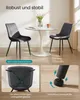 Two chairs and a table in a room, with close-up views of chair features. Produktbild-Vorschau
