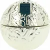 A silver, spherical jar of eye cream with a textured surface and a black label. Produktbild-Vorschau