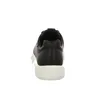 A black shoe with a white sole, viewed from the back. Produktbild-Vorschau