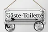 Blechschild  Gäste – Toilette rechts Pfeil, 27x10 cm, Produktbild-Vorschau 3