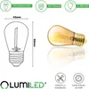 Diagram and photo of an LED light bulb with product specifications. Produktbild-Vorschau