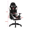 A gaming chair with dimensions indicated by red lines and text. Anteprima dell’immagine prodotto