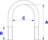 Bügelschraube, ohne Zubehör, 1" (33,7 mm) - M8, Länge 60 mm Produktbild-Vorschau 2