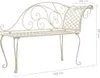 vidaXL Szezlong ogrodowy 128 cm metal antyczna biel Podgląd zdjęcia produktu 7