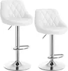 Two white bar stools with chrome bases and adjustable height. Náhľad obrázku produktu