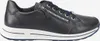 A side view of a dark blue leather sneaker with a white sole. Náhľad obrázku produktu