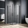 SONNI Cabina doccia nera 80x90x195cm porta a battente porta Anteprima dell’immagine prodotto 1