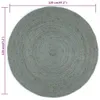 vidaXL Tapis Jute Artisanal Rond 120 cm Vert Olive Voir les images du produit 7