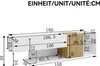 Merax TV-Schrank 180cm mit 2 Türen und Glasböden,  Moderne Produktbild-Vorschau 5