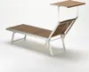 A single lounge chair with a sunshade, presented on a white background. Produktbild-Vorschau