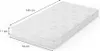 A white mattress with dimensions indicated by lines and text. Anteprima dell’immagine prodotto