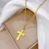 Damenhalskette mit Kreuzanhänger, Gold Produktbild-Vorschau 3