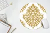 MuchoWow® Mauspad Mousepad Vintage - Blumen - Gold - Muster Produktbild-Vorschau 5