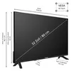 A diagram showing the dimensions and VESA mount information for a television. Produktbild-Vorschau