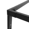 Close-up of a black metal bed frame corner joint. Náhled obrázku produktu