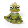 Froschkönig mit Krone Gartenfigur sitzend aus Keramik Höhe Produktbild-Vorschau 4