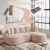 L-förmiges frameless Modulsofa, Chenille Cloud Sofa mit Produktbild-Vorschau 7