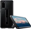 A black Samsung phone case with a kickstand is shown next to a Samsung phone displaying a mountain landscape. Náhled obrázku produktu