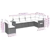 Design 6-tlg. Garten-Sofagarnitur mit Kissen Schwarz Poly Produktbild-Vorschau 8