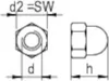 SB Hutmuttern verz 8 mm Paket 100 Stück Stahl, verzinkt, Produktbild-Vorschau 2