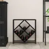 vidaXL Wijnrek, 16 flessen, houtvezel, zwart, eikenlook Productafbeelding-voorbeeld 4