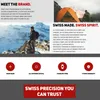 A collage of images and text promoting a watch brand, featuring outdoor scenes and product highlights. Produktbild-Vorschau