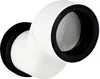 A white pipe fitting with black rubber seals on a white background. Produktbild-Vorschau