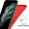 A red phone case is shown next to a smartphone, highlighting its flexibility and ease of installation. Anteprima dell’immagine prodotto