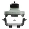 A product shot of a green and black air fryer with a transparent glass container. Produktbild-Vorschau