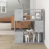 Bücherregal Raumteiler Betongrau 80x24x94 cm Holzwerkstoff Produktbild-Vorschau 2