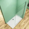 Walk in Duschkabine 90x200cm  Milchglasstreifen Produktbild-Vorschau 3