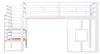 Hochbett 90x200cm mit Treppe Stauraum LED Weiß Einzelbett Produktbild-Vorschau 9