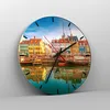Wanduhr - Rund - Glasuhr - Segelboote Wasser Architektur Produktbild-Vorschau 4