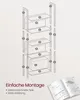 An exploded view diagram of a bookshelf assembly with labeled parts and accompanying text about assembly. Produktbild-Vorschau
