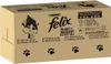 A cardboard box containing multiple pouches of cat food. Produktbild-Vorschau