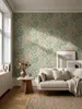 Newroom Vliestapete Novira Grün Blumen, Wohnbeispiel Produktbild-Vorschau