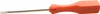 A close-up shot of a screwdriver with an orange handle and a silver metal tip, isolated on a white background. Produktbild-Vorschau