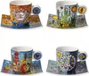 James Rizzi 4er Set Espressotassen mit Untertasse Porzellan Produktbild-Vorschau 1